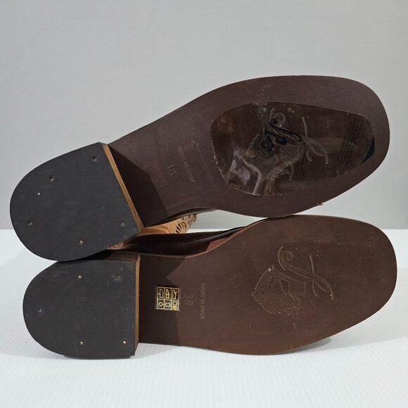 Free People Trickum Tall Lace Up Boot Womens Shoe Whiskey Brown EU Size 38 - Picture 13 of 14